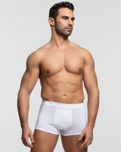 Boxer in cotone organico con cinturino comfort -Bianco