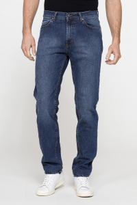 Jeans 5 tasche mod. 700  in denim elasticizzato 13 oz. - lavaggio blu medio (stone wash)