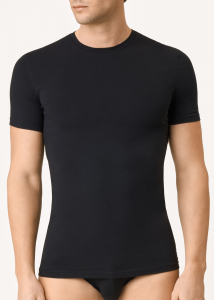 T-shirt girocollo in cotone organico - Nero