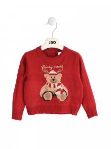 iDO Maglione natalizio con orsetto Rosso 2253