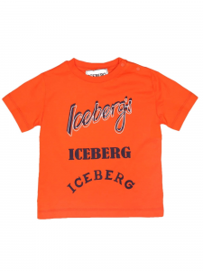Iceberg T-shirt girocollo a manica corta con logo bianco