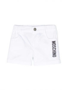 MOSCHINO Shorts in cotone stretch con logo Bianco BIANCO OTTICO