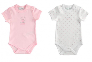 IDO Set di body per neonato manica corta colore Rosa/Panna 2763