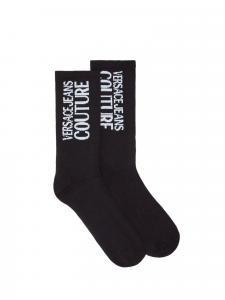 Versace Jeans Couture calzini in cotone con logo nero L01