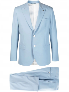 MANUEL RITZ Completo giacca e pantalone in misto viscosa Azzurro polvere 85