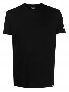 DSQUARED2 T-shirt a manica corta in cotone stretch Nero 001