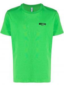 Moschino Swim T-shirt a manica corta in jersey di cotone verde 0396