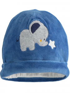 IDO Cappellino in ciniglia con elefante Blu 3644