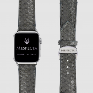 Cinturino in pelle Apple Watch Personalizzabile serie Ultra, 8, 7, 6, 5, 4, SE in in vera pelle di Pitone Verde Militare