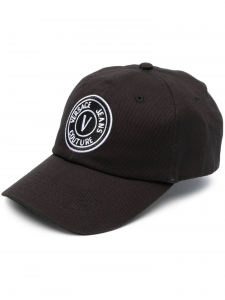 Versace Jeans Couture cappello con visiera e logo nero bianco L01