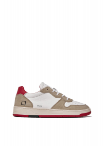 D.A.T.E. Sneakers Court leather - Bianco/Rosso