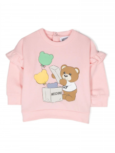 Moschino felpa con rouches e stampa Teddy Bear rosa 50209