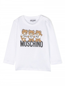 Moschino T-shirt in jersey di cotone con stampa Teddy Bear bianco 10101