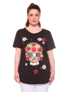 Sophia - t-shirt fiori - nero
