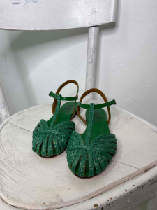 Sandalo in raffia - verde