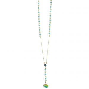 Collana Lallabi rosario colorato con filo verde