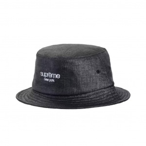 Supreme cappello unisex raffia crusher - nero