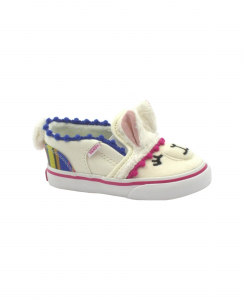 VANS ASHER E29F91 alpaca bianco scarpe bambina sneakers slip on elastici + strappo