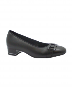 ARA 12-11806 nero scarpe donna ballerina decolletè tacco pelle comfort sottopiede soft