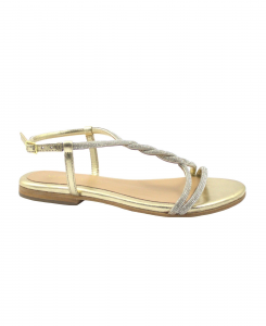 MOSAIC AURORA gold oro donna sandali cinturino strass glitter