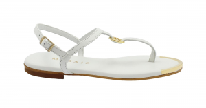 MOSAIC TORY white bianco sandali donna cinturino infradito accessorio dorato
