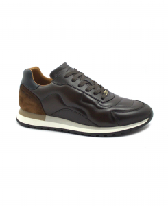 AMBITIOUS 12439-6565 brown marrone scarpe uomo sneakers lacci pelle