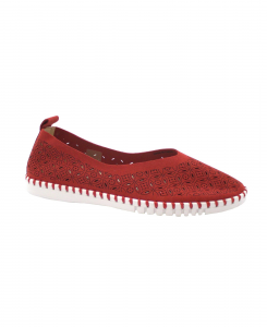 GRUNLAND SAYO SC5556 rosso scarpe donna flessibile slip on tessuto