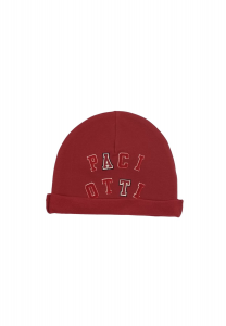 Paciotti cappello in cotone felpato con logo. rosso