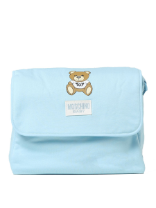 Moschino borsa celeste per neonato in tessuto. blu