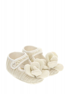 Monnalisa scarpa neonata in velluto plissettato beige