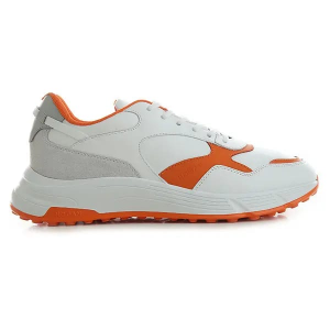 Hogan scarpe sneakers sneakers di pelle e camoscio hyperlight arancione