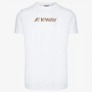 K-way abbigliamento t-shirt elliot 3d stripes logo bianco