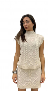 Shop ? art abbigliamento completo maglia donna con gonna in maglieria bianco