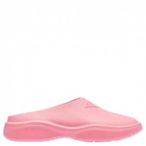 Prada scarpe ciabatte ciabatte mare in gomma rosa