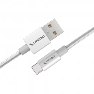 Cavo USB 2.0 ? Type-C antigroviglio in nylon per ricarica e trasferimento dati, lunghezza 1 metro, per Samsung, Huawei, Honor, Xiaomi argento