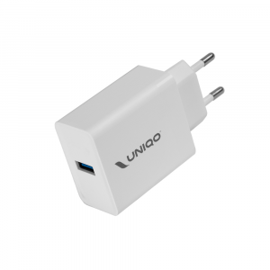 Caricabatterie da muro Quick Charge 3.0 da 18 Watt, porta USB per ricarica veloce, fino all?80% di carica dello smartphone, spina EU bianco