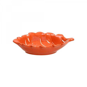 Tognana Ciotola A Forma Di Foglia 15x10x3,5 Cm Da Tavola Colore Arancione In Porcellana Casa Cucina 