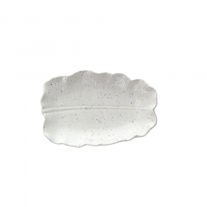 Tognana Piatto a Forma di Foglia di Alloro Ondulata 18x12x3 cm Bianco In Porcellana Per la Casa Tavola Cucina