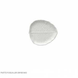 Tognana Piatto Bianco A Forma di Foglia di Alloro 16x14x3 cm Ricamato Per Abbellire la Tavola