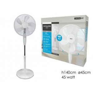 Ventilatore Alto 140 cm Con Base Tonda 43 Watt Colore Bianco Per Interno Elettrodomestici Casa