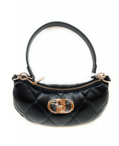 Liujo accessori borsa a spalla  trapuntata con logo personalizzabile nero
