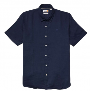 Timberland camicie camicia manica corta in lino blu