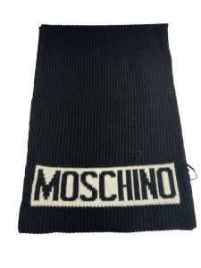 Moschino accessori sciarpa logato 30x180 nero