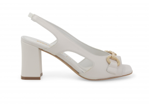 Sandalo donna elegante in pelle bianco s433w