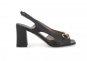 Sandalo donna elegante in pelle nero s433w