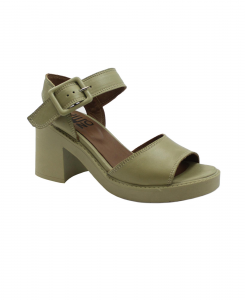 BUENO SHOES WA1704 verde scarpe donna sandalo punta aperta pelle tacco fibbia