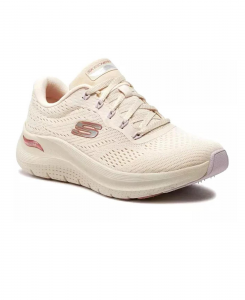 SKECHERS 150051 ARCH FIT natural multi bianco scarpe sneakers donna lacci vegan